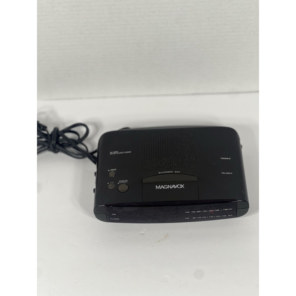 Magnavox AJ3040 FM AM Clock Radio Alarm Snooze Bedside Black Tested